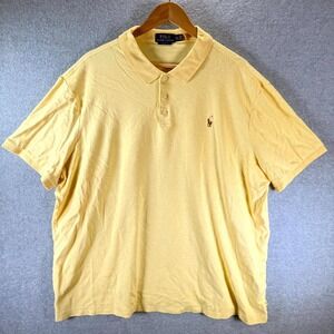 Polo Ralph Lauren Polo Shirt Men 2XL Yellow Classic Fit Short Sleeve Performance